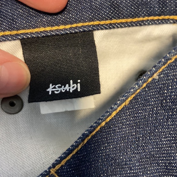 Ksubi Dee Dee Jeans Raw Rinse Indigo Dark Wash Straight Leg Button Fly Size 31 - Picture 9 of 10